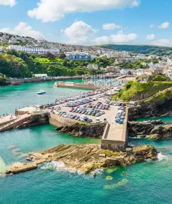 An aerial view of the harbour at Ilfracombe in North Devon