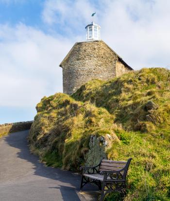 St Nicholas Chapel at the entrance to Ilfracombe Harbour Devon England UK